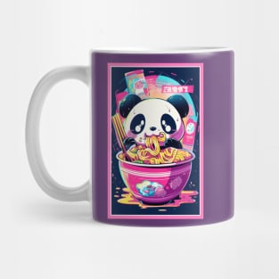 Anime Cute Panda eating Ramen | Cute Anime Panda Kawaii Design Mug